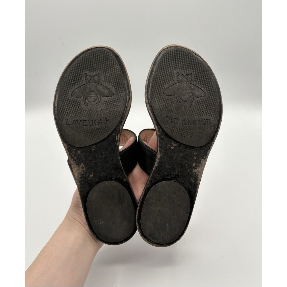 Gucci Black Marmont Leather Thong Sandals w/ GG Double G Logo Size EU 36 - Picture 7 of 9